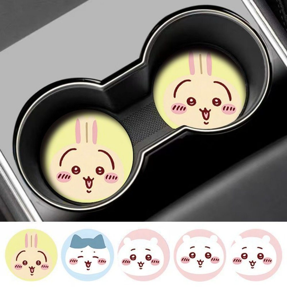 Car Accessories Japanese - 2 szt. Chiikawa Antypoślizgowe Podkładki Pod