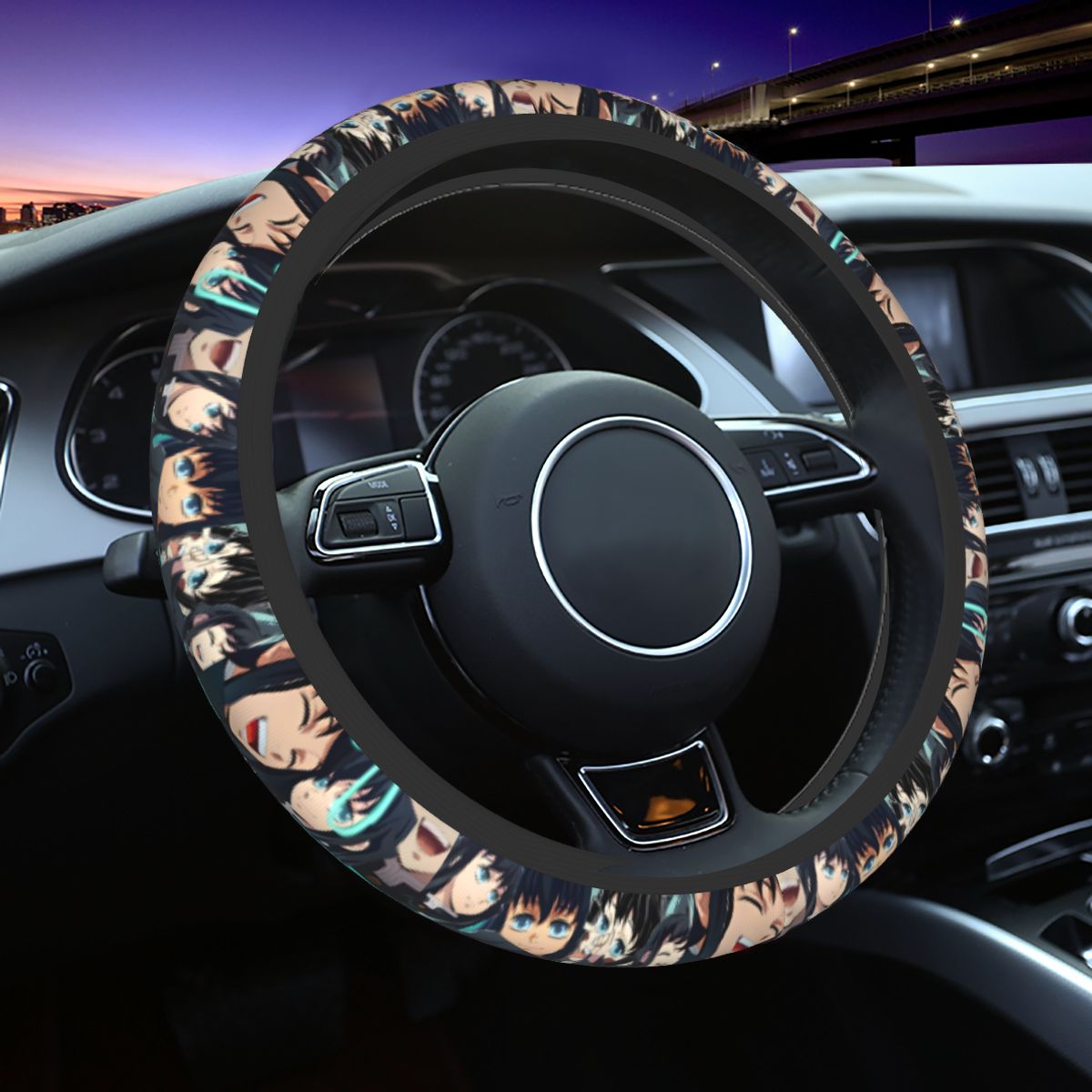 Car Accessories Japanese - Muichiro Demon S-Slayer Pokrowiec na kierownicę