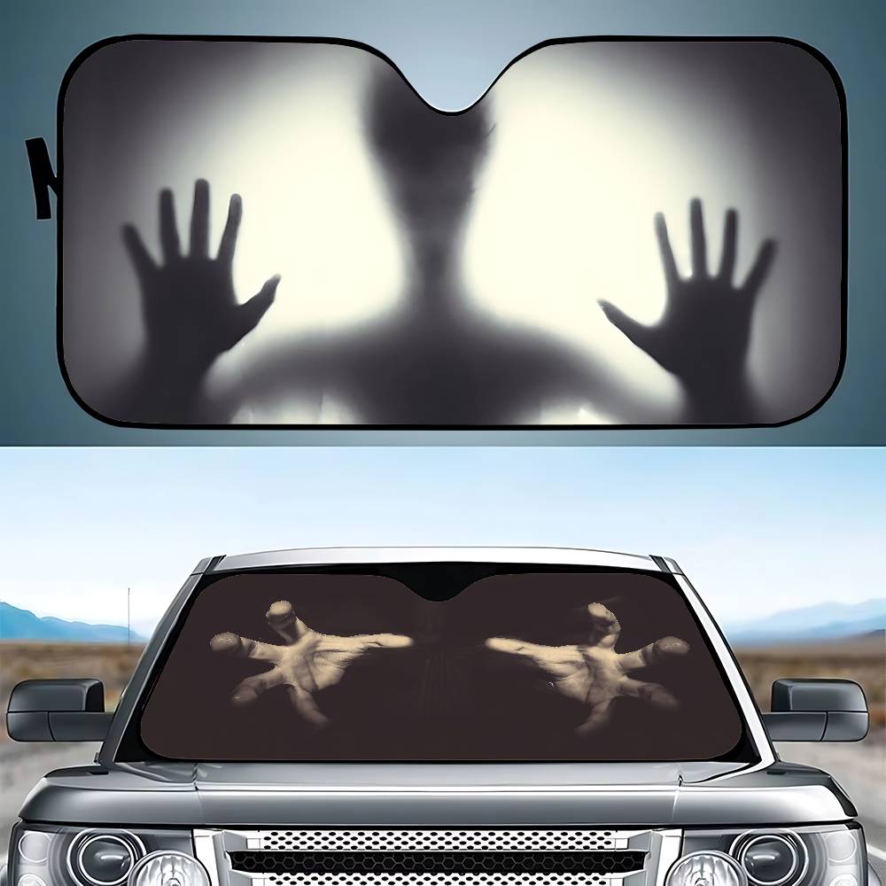 Windshield Sun Shade - Straszna Ręka Ducha - Zabawna Osłona
