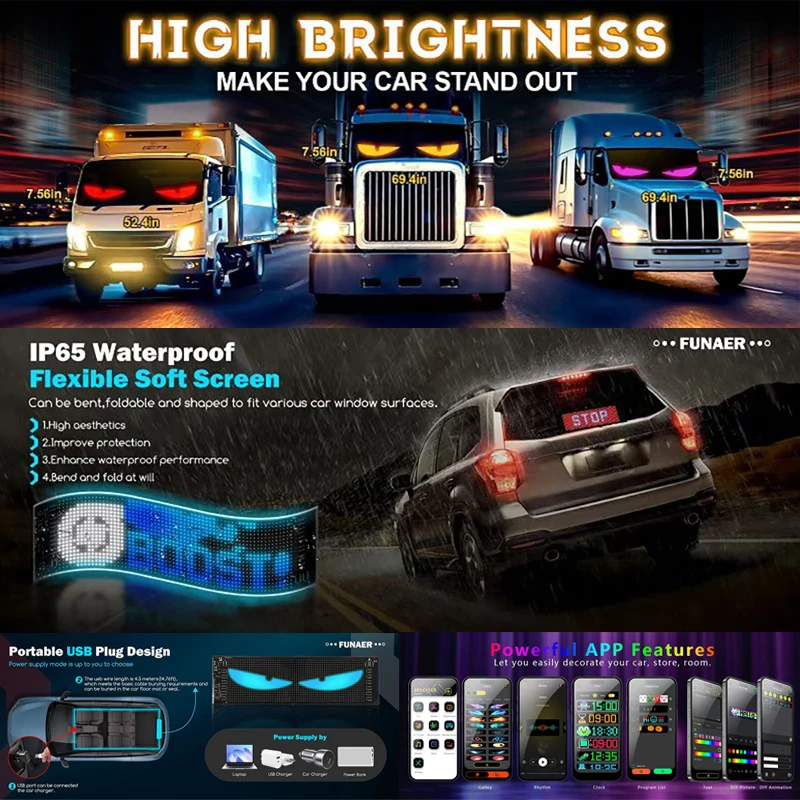 Wyświetlacz LED do samochodu,  – Car Led Light recenzja i cena
